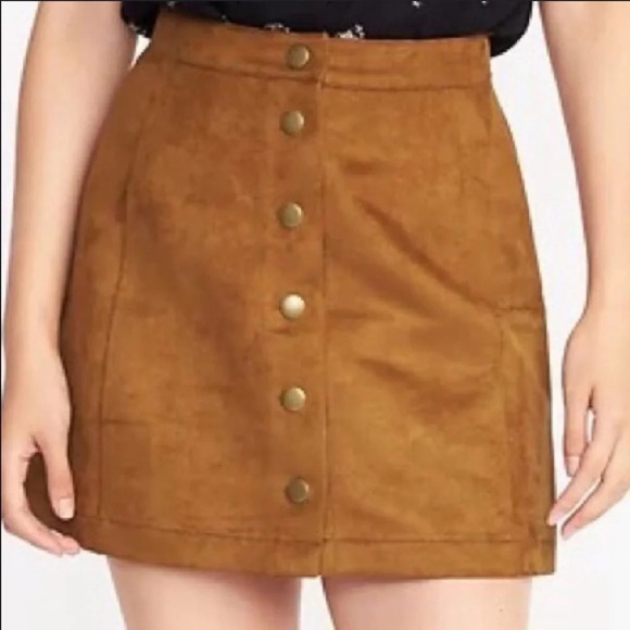 Old Navy Faux Suede Mini Skirt Burnt Ochre Size 16 - Picture 1 of 9